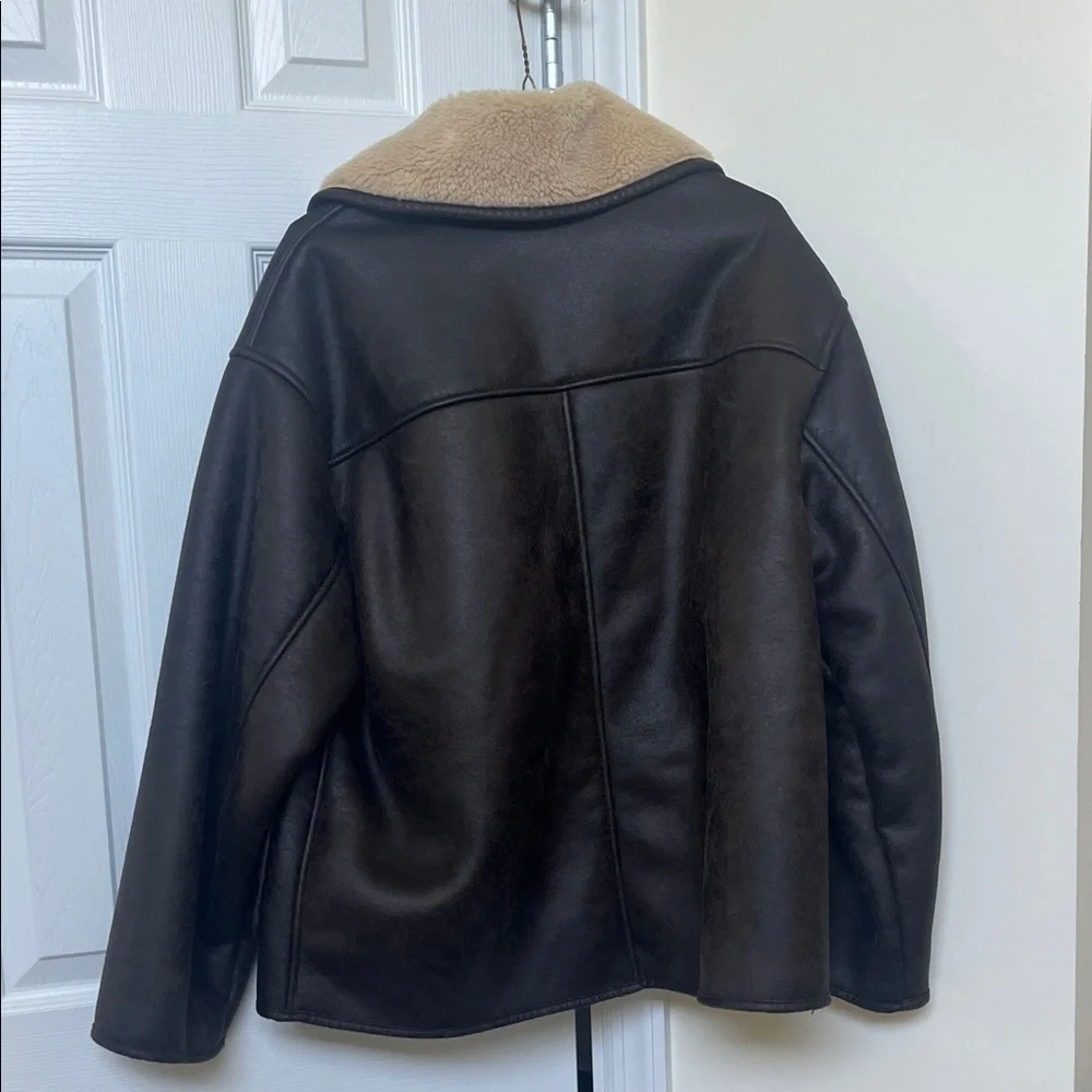 Zara Brown Fleece Jacket - Picture 3 of 5